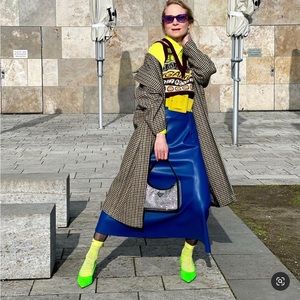 ZARA FAUX LEATHER LAYERED SKIRT